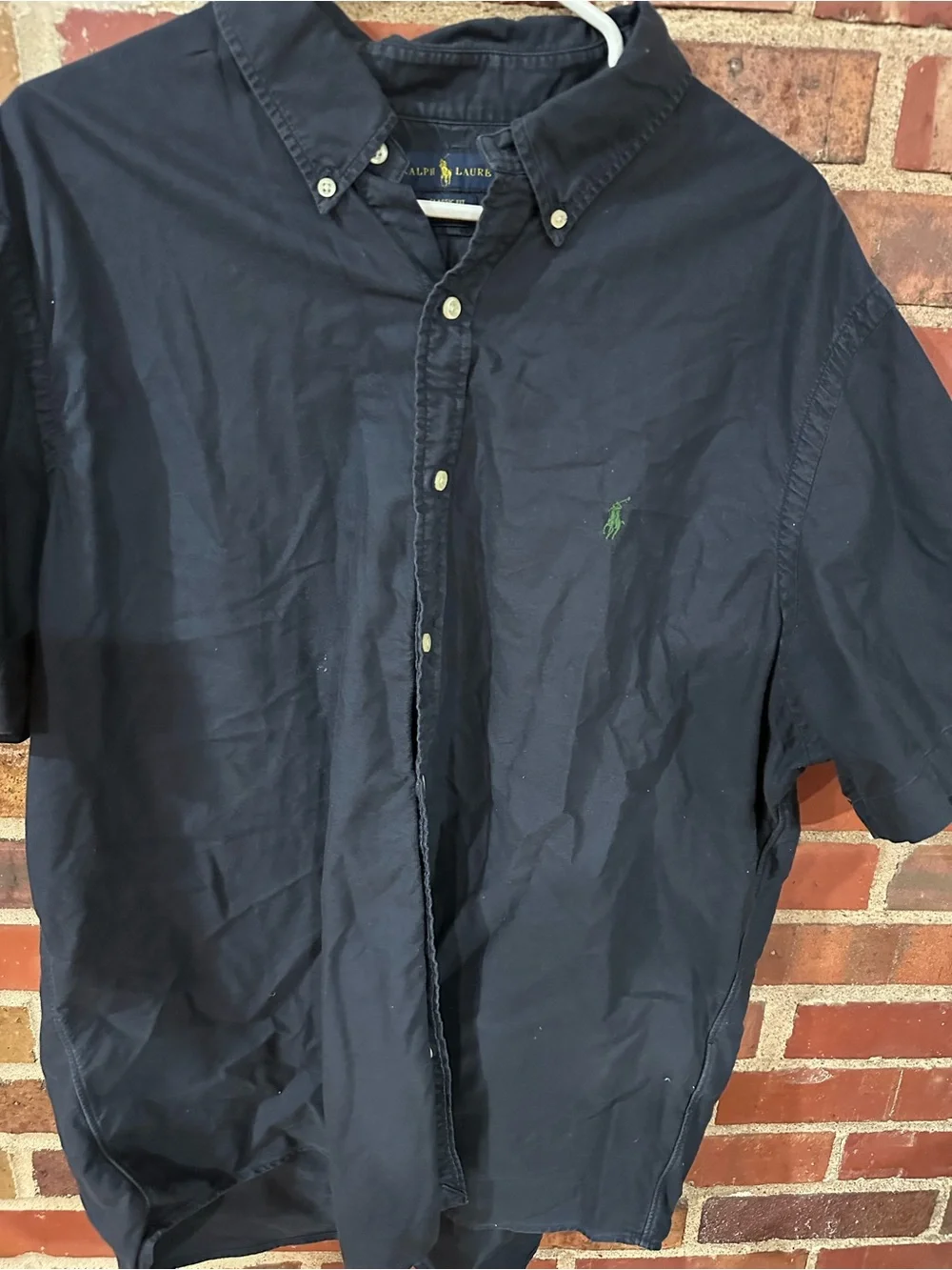 Ralph Lauren Navy Short-Sleeve Polo Shirt with Green Pony